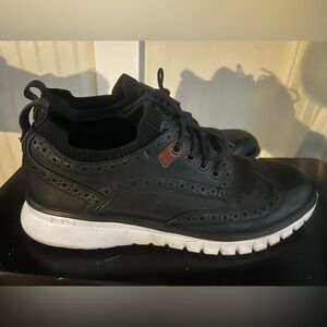 Mark Nason Black and White Brogue Sneakers